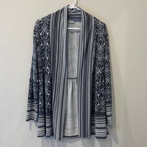 Dalia blue printed babydoll waist cardigan - S